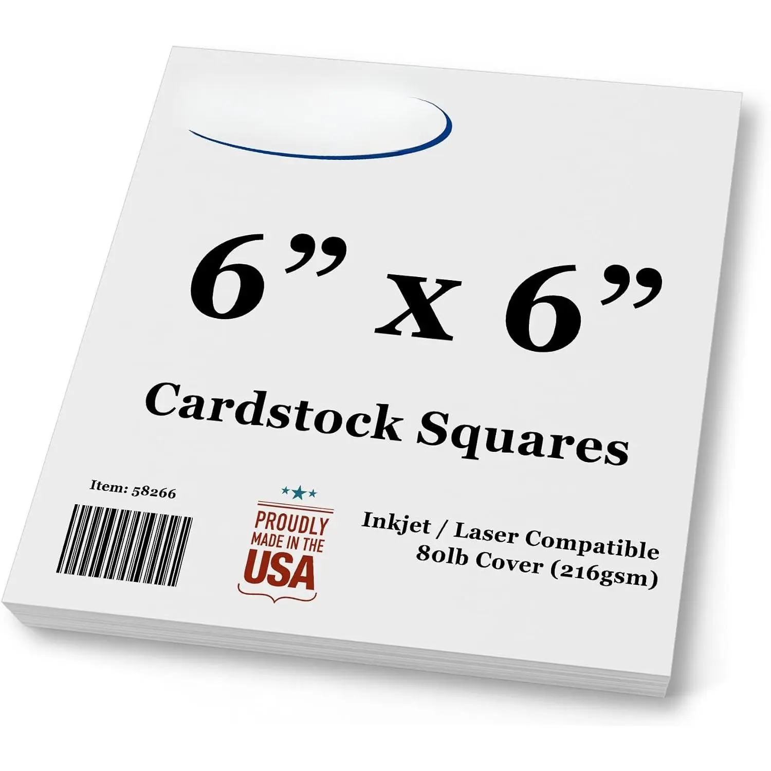 Smooth Finish High Brightness White Cardstock Squares - 6"x6", 80lb Cover (216gsm), 40 Pack - Blank Scrapbooking Paper for Spin Art Refills, Crafts, Creative Projects, Creative Uses