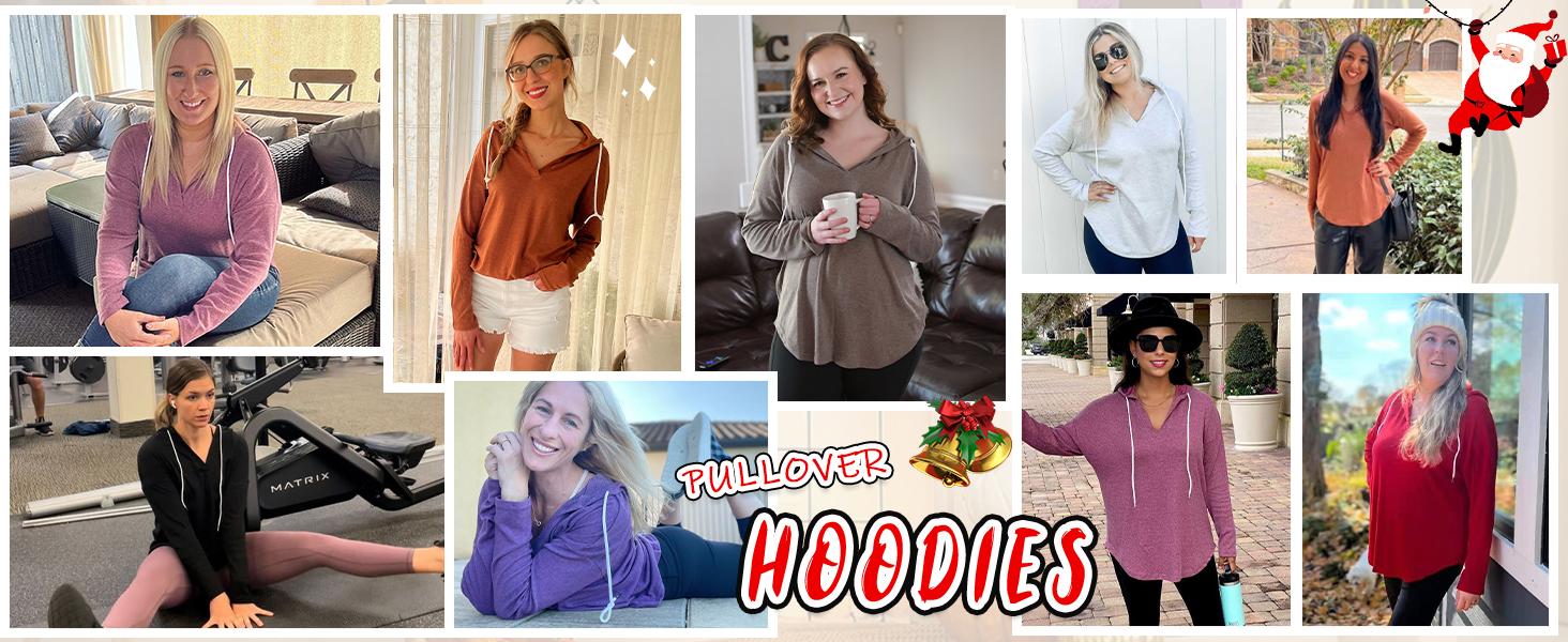 Bofell Womens Fashion Tops Hoodies for Women Pullover Oversized Sweatshirts Long SLeeve Shirts Loose Fit