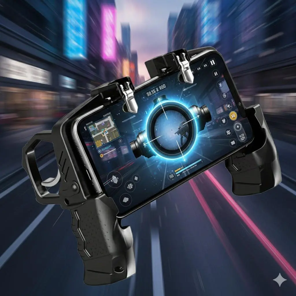Mobile Gaming Controller for iOS Android, Game Peripherals, High Sensitivity Joystick & Trigger, Ergonomic Design for Aiming & Responsiveness, Compatible with Popular Shooting Games, Easy to Use, Perfect for FPS Mobile Gamers
