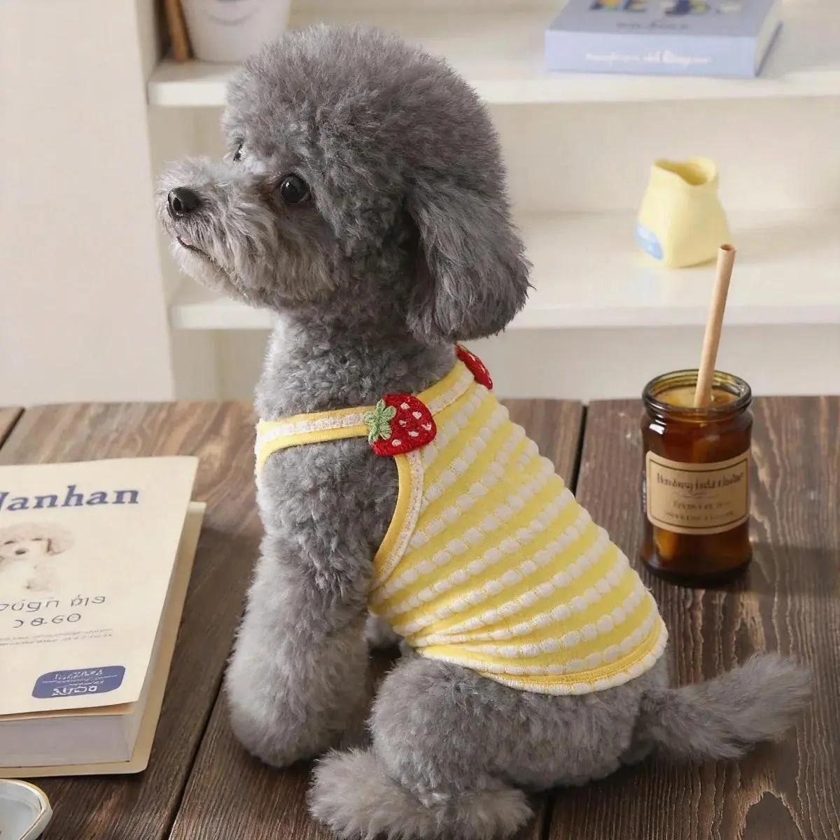 Breathable Fabric Dog Vest Shirt with Suspenders - XS Size All-Seasons Casual Pet Costume for Small Dogs, Cats (Chihuahua, Bichon, Puppy)