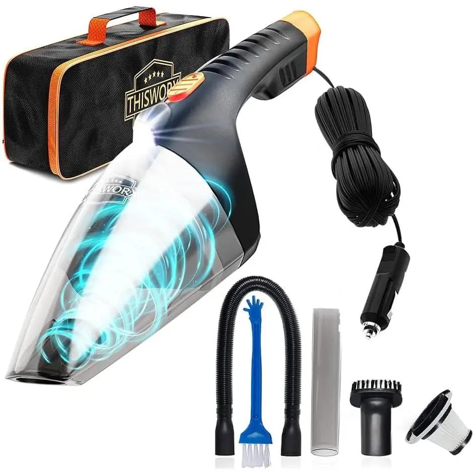 ThisWorx  Vacuum Cleaner 2.0, Portable Handheld Mini Vacuums Cleaner W/ 16ft Cord, LED Light, Bag, & Attachments- Small Vac for RV, , Travel,  Accessories, Lightweight