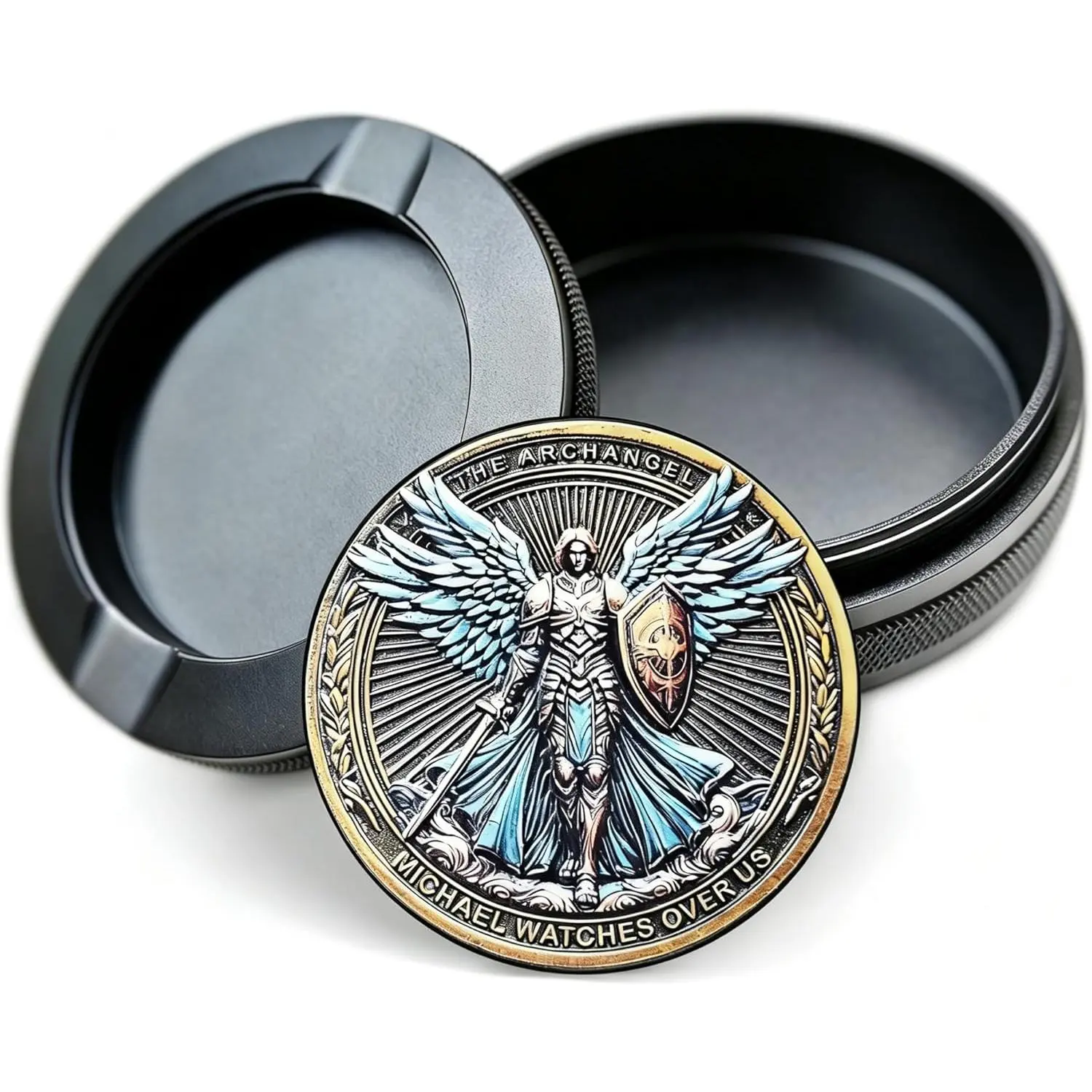 Metal Can | Metal Container | Pouch Container | Small Storage Tin (Angel's Protection)