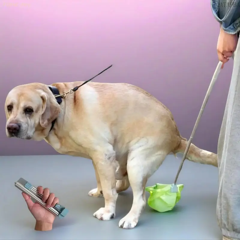 2026 New Portable Manual Battery-Free Contactless Dog Poop Scooper - Bend-Free Waste Pickup Tool with Poop Bags, Easy-to-Use Single Item Ensures Cleanliness, Versatile for All Sizes Outdoor Walking Accessory