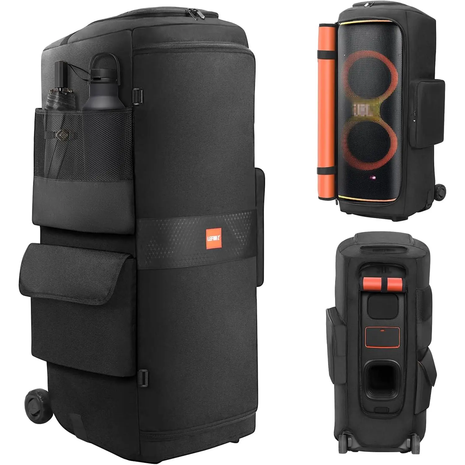 Speaker Cover Compatible with JBL PartyBox 720 Bottomless, Multi-Pocket Portable Dust Protector, Outdoor Travel Organizer (Cover Only, No Wheels)