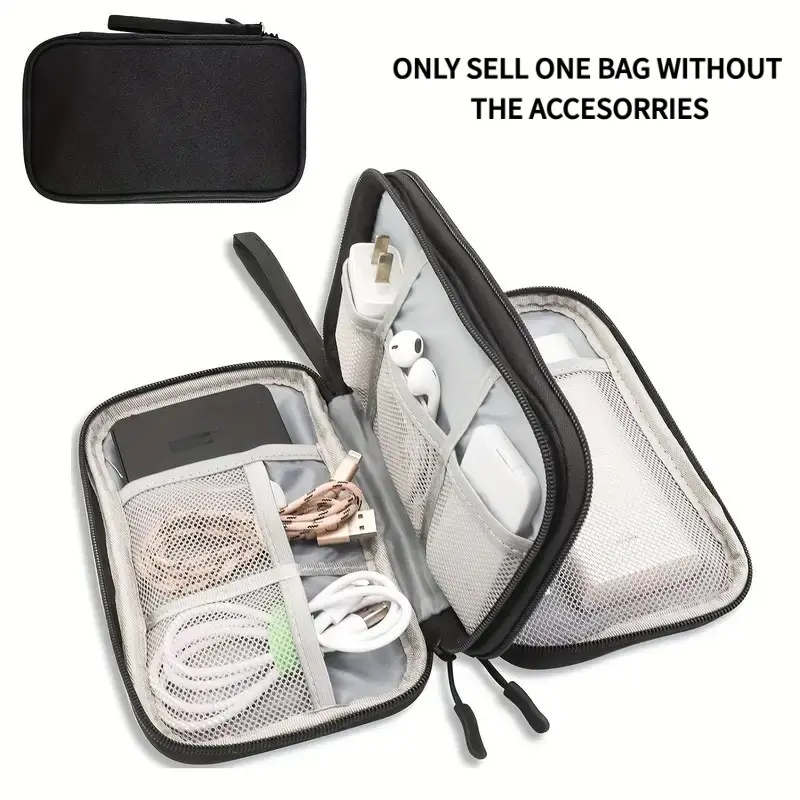 Electronic Accessories Storage Bag, Waterproof Cable Organizer, Travel Essentials Storage Pouch, Travel Gadgets, Easy To Carry Storage Bag for Home & Travel