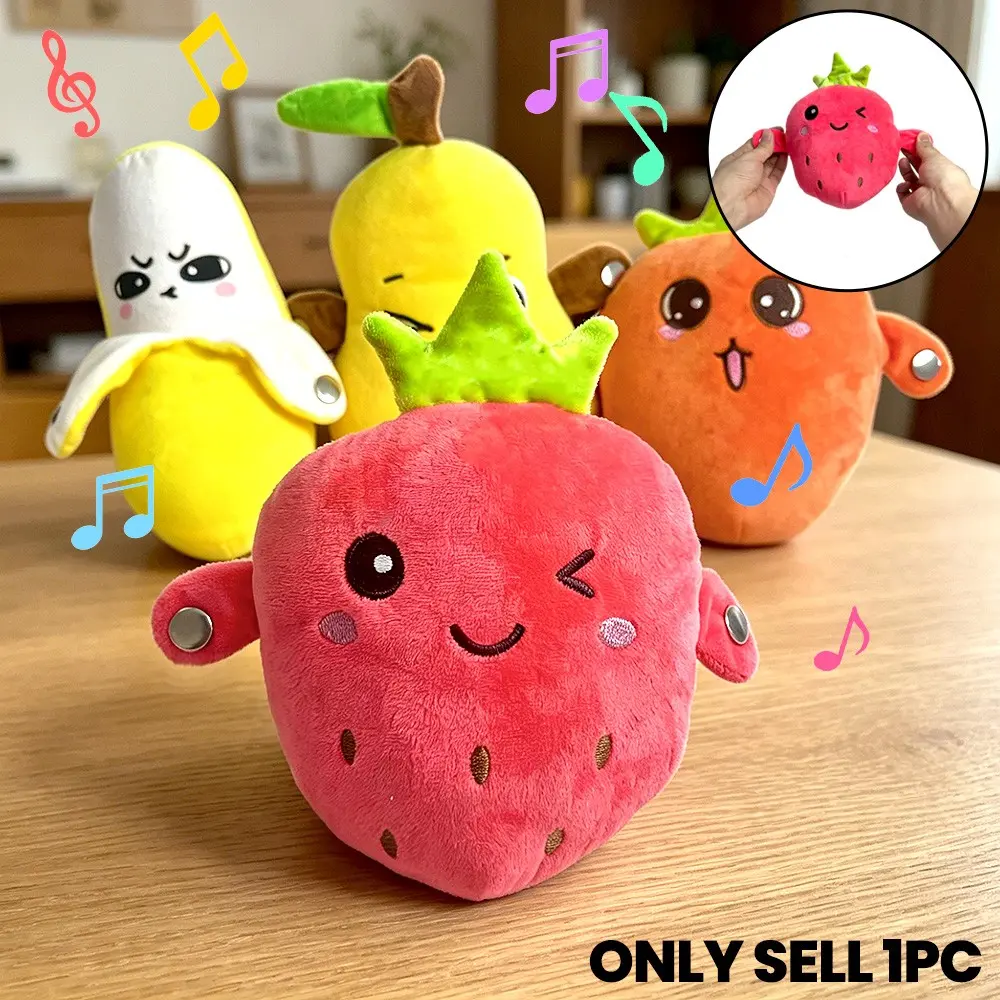 Interactive Fruit Piano Doll, Fun Sensory Toy, Solo or Duo Game Stuffed Animal, Parent-Child Interaction, Creative Kids Gift, Asmr Stress Relief, Stuffed Animal Gifts