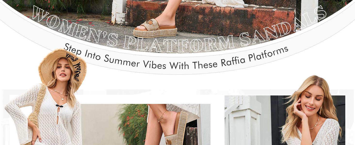 Coutgo Womens Platform Sandals Raffia Espadrilles Metal Chain Slip on Open Toe Cute Beach Slide Sandals Coutgo Womens Platform Sandals Raffia Espadrilles Metal Chain Slip on Open Toe Cute Beach Slide Sandals