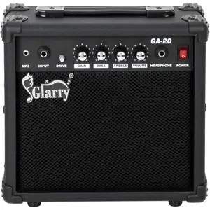 GLARRY Electric Guitar Amp, Portable Guitar Tube Amp with Headphone MP3 Input, 20W Practice Guitar Combo Amplifier Speaker Accessories with Bass, Volume, Treble, and Middle Controls