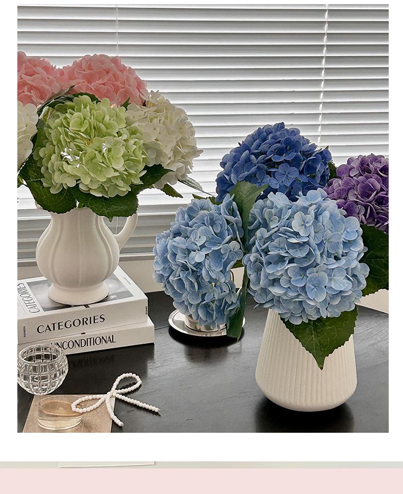 3D Moist Feeling Big Hydrangea Artificial Flower 176 Pieces Hotel Decorative Floral Wedding Decoration Fake Flower Film Hydrangea