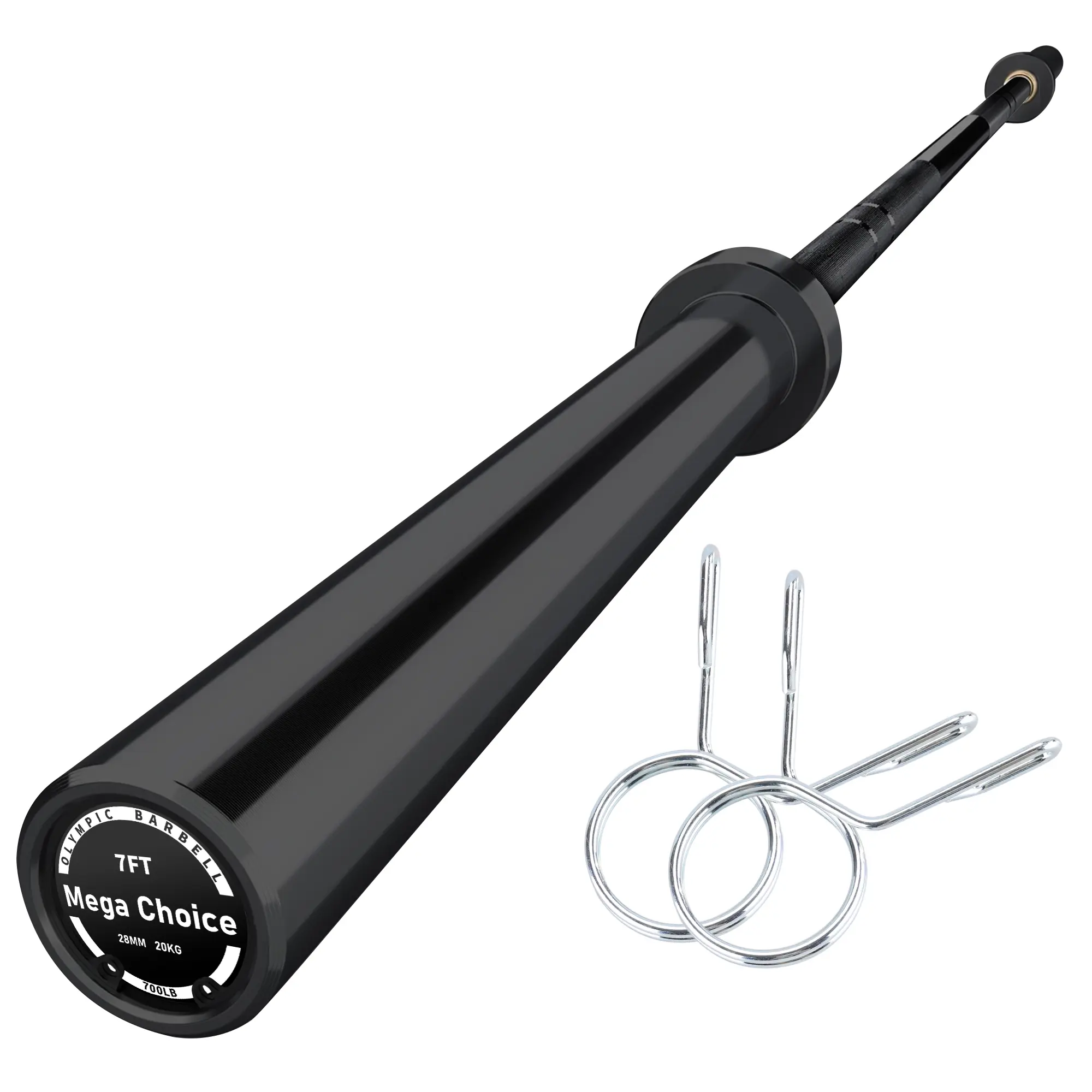 Heavy-Duty 7ft Olympic 45LB Barbell Only, 700LB Weight Capacity, Fits 2-Inch Plates, Knurled Non-Slip Grips for Squats, Bench Press, Deadlifts & Powerlifting, Ideal Home Gym Strength Training Gear