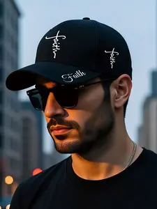 Unisex Cross Faith Print Baseball Hat, Baseball Caps, Adjustable Sporty Streetwear Cap, Casual Daily Wear & Gift, All-Season Loose Fit