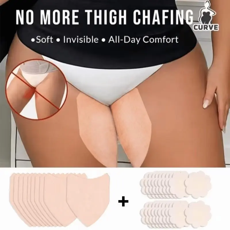 60-Piece Value Pack Thigh Anti-Chafe Pads + Nipple Protection Pads, Invisible Skin-Friendly Bra Pads Inserts, Running Hiking Friction Guard, Bra Accessories