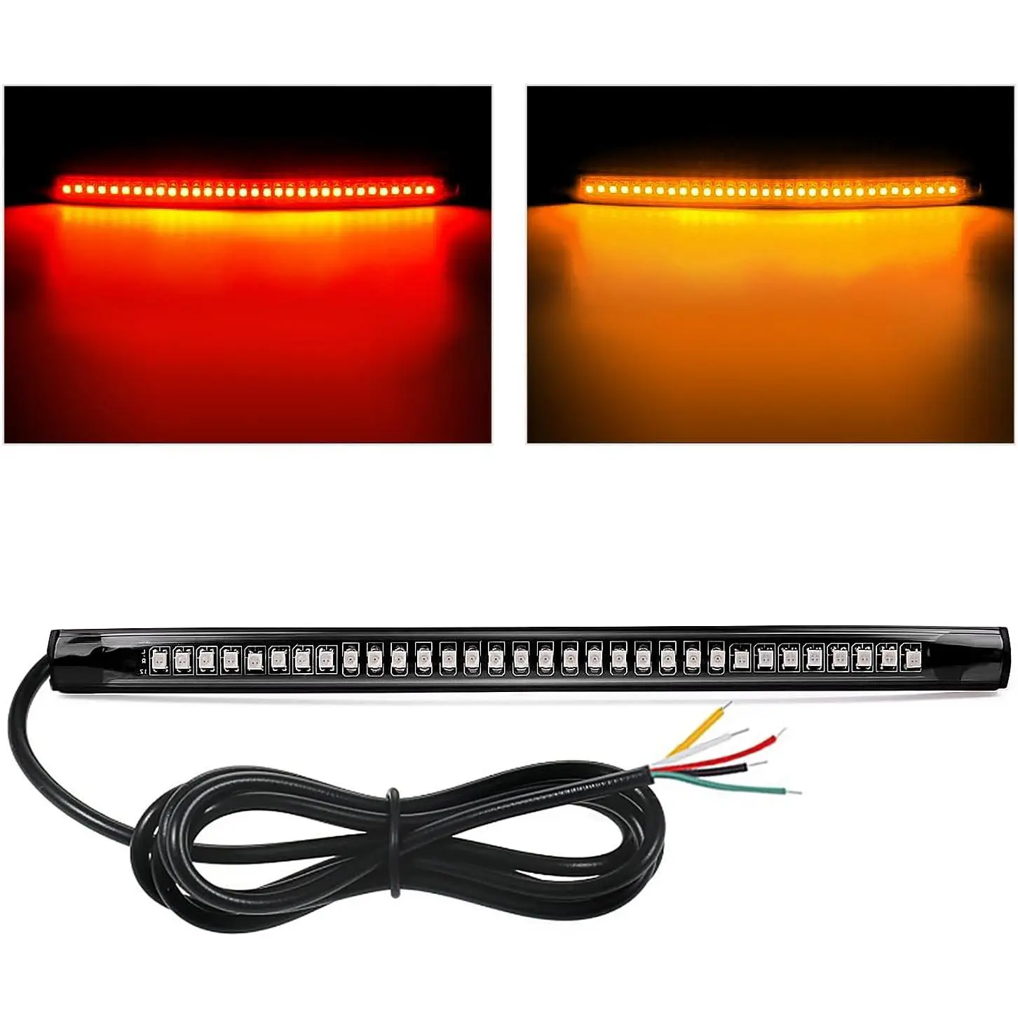 Nilight 32 LED 8’’ Flexible License Plate Light Strip Tail Brake Stop Turn Signal Light Universal for Harley Motorcycle Bike ATV Car SUV motorcycle light sequential lights flexible leddisplay led cardisplay led display