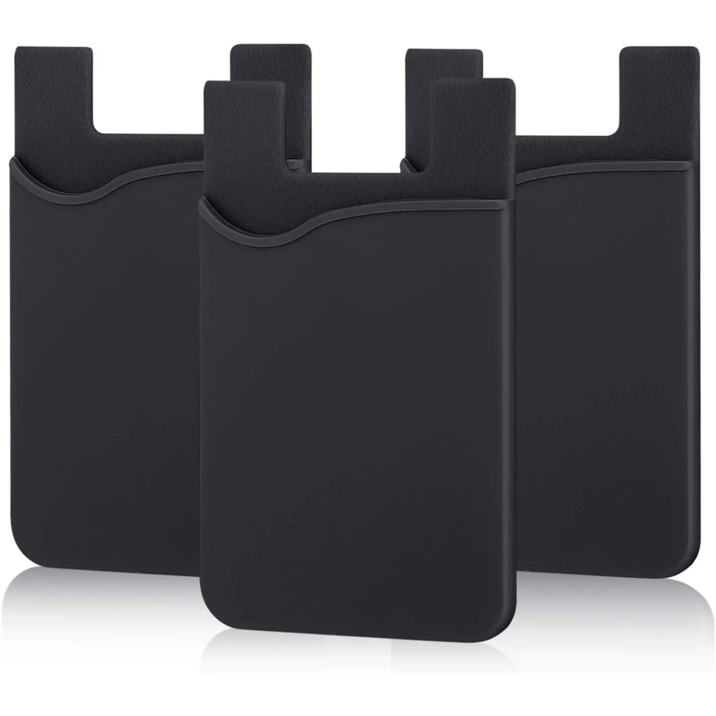3-Pack Durable Self-Adhesive Silicone Smartphone Card Holder - Mobile SD/Credit/ID Card Pouch Sleeve for iPhone 17/16/15/14/13/12 Pro Max, iPad, Samsung Galaxy, Tablet