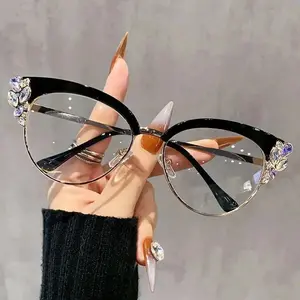 Oversized Cat-Eye Oval Blue-Light Blocking Glasses, Full-Rim Polycarbonate Frames, Lightweight Retro Elegant Unisex Sports & Outdoor Accessory, Ideal Christmas Gift