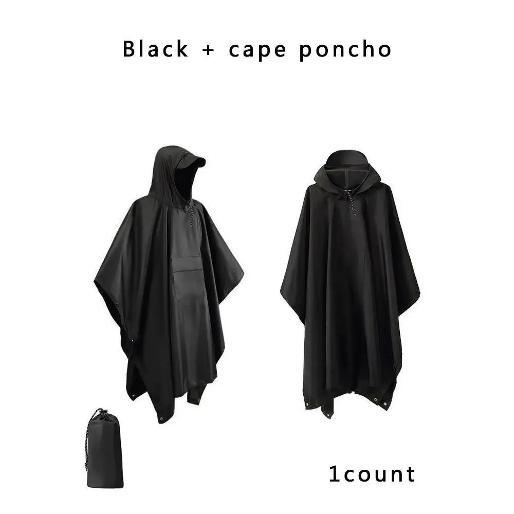 Lightweight Hooded Rain Poncho, Packable & Breathable Outdoor Gear for Hiking Travel, Windproof Outer Coat, Storage Bag, Waterproof, 3 In 1, Climbing, Daily Outdoor Activities, Built-In Hood, Camping&Hiking, Unisex, Rainproof, Wind Resistant