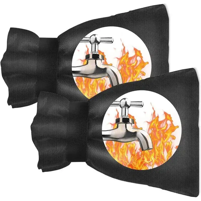 STREBITO 2-Pack Black Outdoor Faucet Insulated Covers, Waterproof Reusable Spigot Protectors, 5.9"W x 8.3" H Winter Freeze Protection, Pipe Dust & Backflow Cover for Household