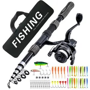 Telescopic Fishing Rod & Reel Combo – Pre-Spooled Reel with Tackle Box & Carry Bag, Ready-to-Use Portable Kit for Outdoor Fishing, Complete Fishing Kit