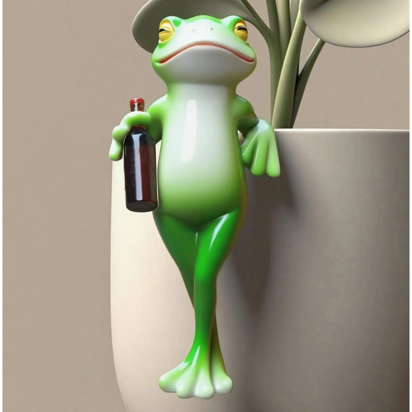 Miniature Frog Figurines  Decorations for Pots Cute Frog Garden Statue Weatherproof   Decor for Patio, Lawn, Balcony & Office Desk, Fairy Gardens & Housewarming Gifts