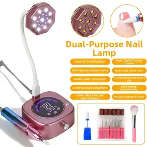 Two-in-One Nail Lamp, Wireless UV LED Nail Lamp, with timer function, rechargeable flash curing lamp, highly suitable for home DIY and nail salons. LED nail lamp, UV lamp curing, for home DIY use, nail art, nail care and drying flowers, a gift for women.