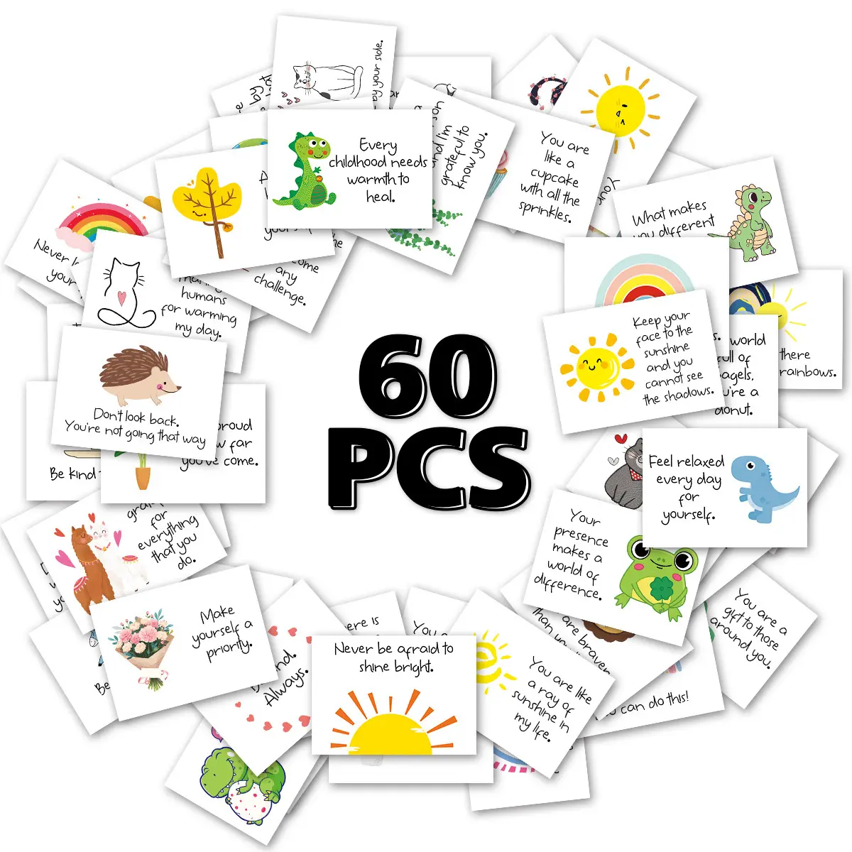 60pcs Inspirational Affirmation Cards, Positive Affirmation Cards, Motivational Messages Cards, Employee Thank You Cards, Encouragement Cards, Positivity Cards, Co-worker Compliment Cards, Appreciation Cards