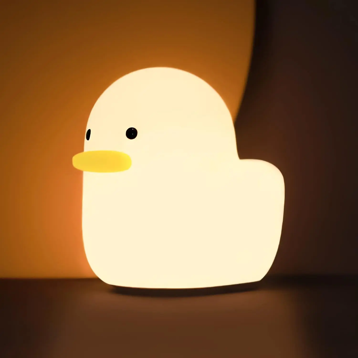 LED Night Light, Cute Duck Animal Silicone Nursery Night Light Rechargeable Table Lamp Bedside Lamp with Touch Sensor for Baby Girls Women Bedrooms, Living Room