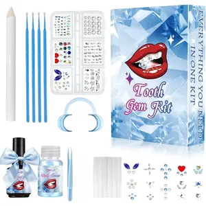 Fiorland Tooth Gem Kit, DIY Crystals Jewelry Kit Teeth Gems Set, 2025 New Professional Fashionable Y2k Tooth Gems for Teeth, 140 Pcs Starter with Sparkling Diamonds