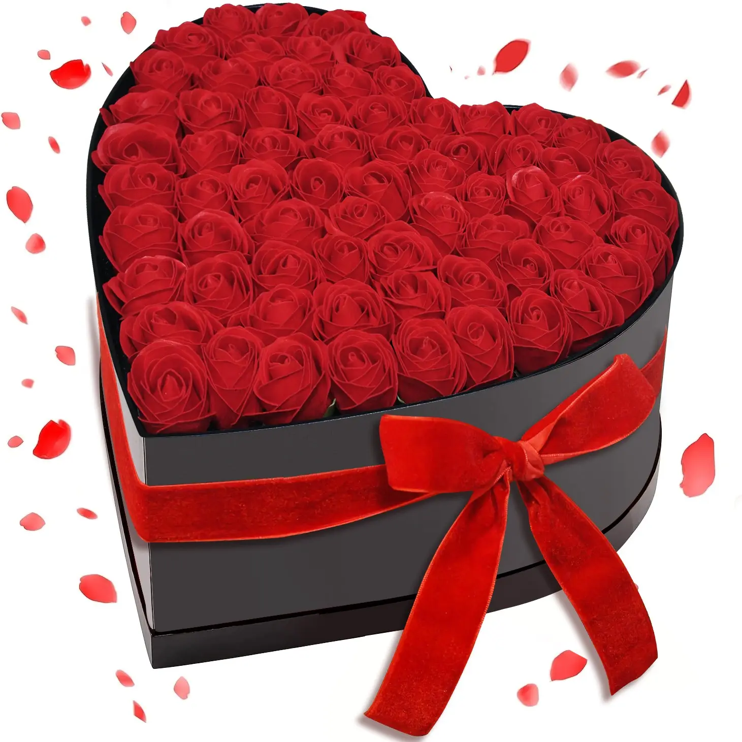 Heart-Shaped Gift Box Artificial Flowers Bouquet, Fake Flowers, Artificial Rose Bouquet, Artificial Flower Decorations, Floral Decoration, Graduation Gift, Girlfriend Wife Mom Birthday Gift, Mother's Day, Valentine's Day, Anniversary Roses