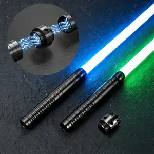 2-Pack Light Saber Toys, RGB 15 Colors, USB Rechargeable, Sound Effects, Motion Sensor, Kids Toy, Halloween Christmas Gift
