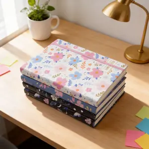 Coil-Bound A5 Undated Floral Pattern Notebook, Cute Butterfly Design Weekly Planner, Daily Agenda Organizer Journal for Students Office Planning