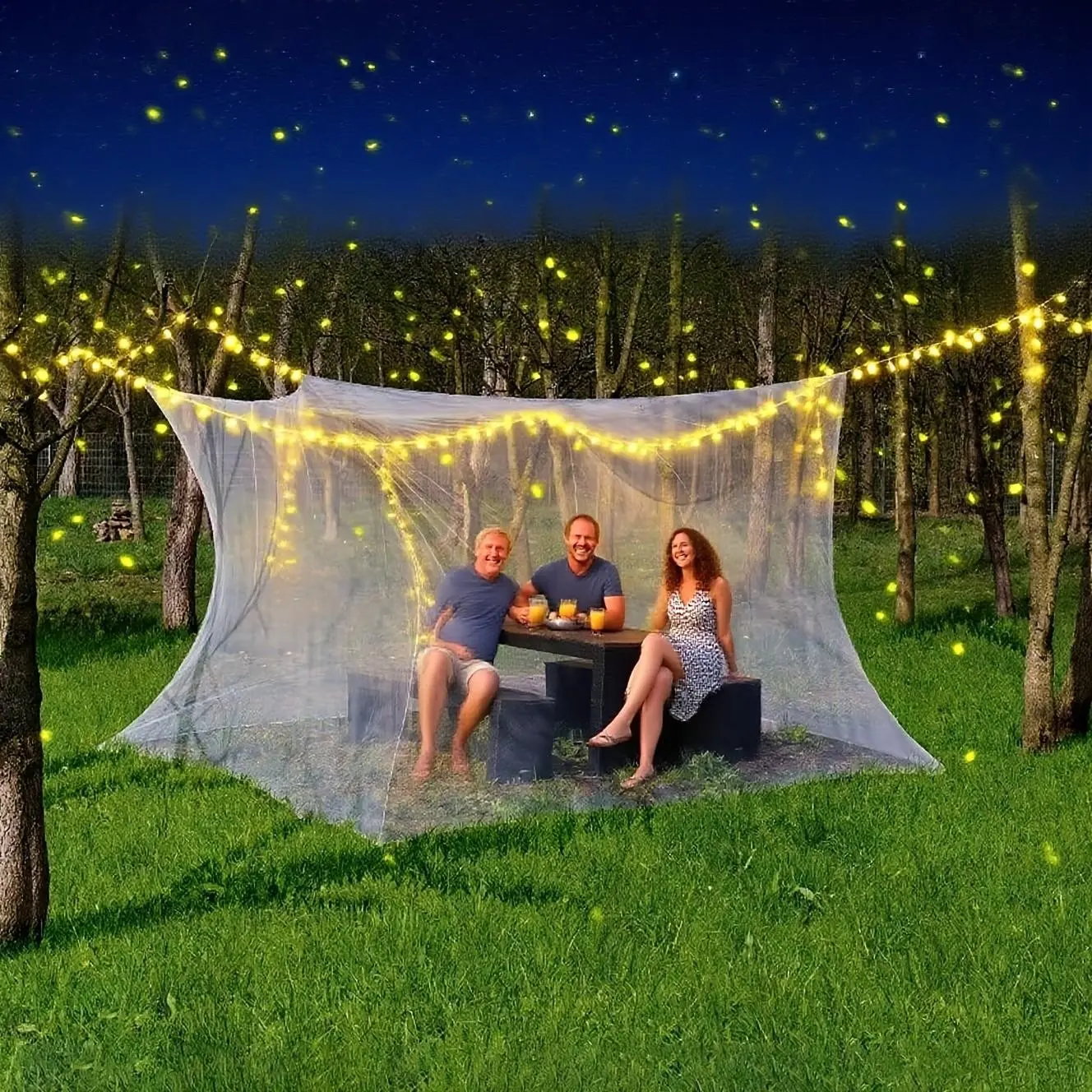 Portable Large Camping Mosquito Tent, Single Door Anti-Bug Net Canopy, Indoor Outdoor Use, Includes Storage Carry Bag