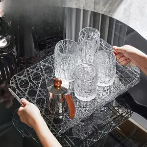 Luxury Rattan Tea Tray Set, High-End Modern Design, Perfect for Home & Office Use, Stylish Storage Solution for Your Essentials