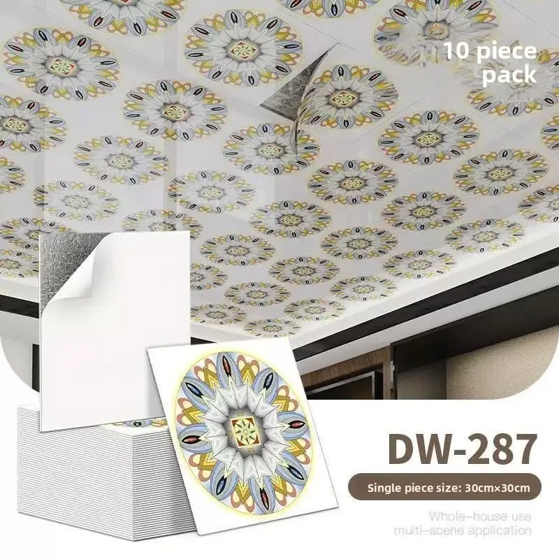 3D self-adhesive wall tiles, peel-and-stick tile stickers, 30×30 cm, 2 mm thick waterproof and oil-proof decorative wall panels, suitable for kitchens, bathrooms, ceilings, TV background walls and other scenarios, easy to remove, are ideal home wall decor
