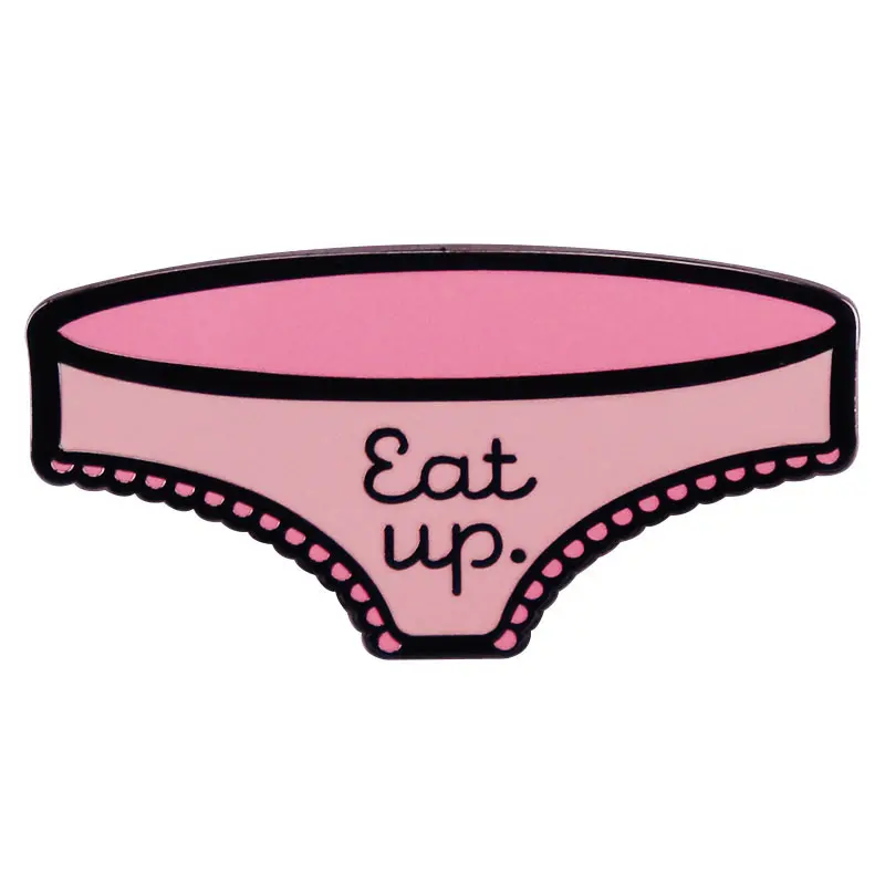 Underwear‑Shaped Enamel Pin, Funny Novelty Lapel Badge, Cute Pink Brooch for Backpack Jacket Hat, Quirky Statement Accessory Gift