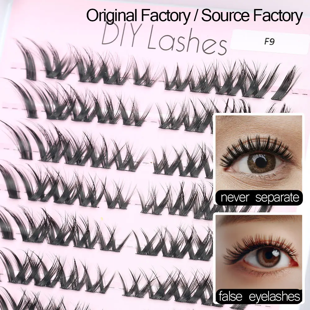 Jumbo Volume DIY Cluster Lashes, Winged Fox-Eye Style Flared Segmented Eyelash Extensions, PBT Makeup Lashes for an Easy Fit, Lash Extensions, Cosmetic