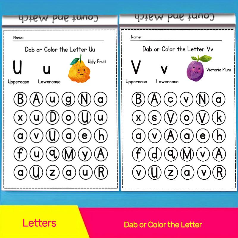 64 Pages Alphabet Practice Book with Cute Cartoon Patterns, Learning Aid for Kids, Engaging Children, Fun Writing Activities, Handwriting Exercises & Durable Paper, Letter Tracing, Ideal Back to School Gift