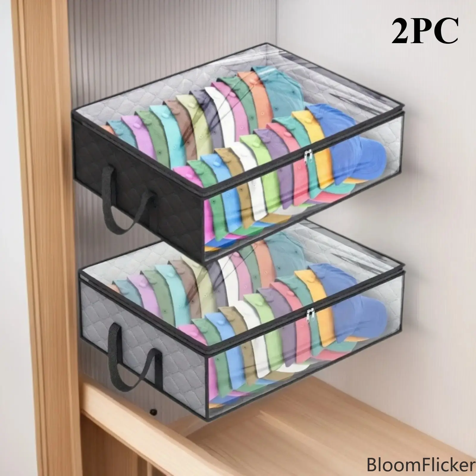 Foldable dustproof non-woven storage pouch, multi-purpose lightweight sack for hats and shoe sorting. Space-saving portable organizer fit for closet storage, house moving and travel luggage arrangement