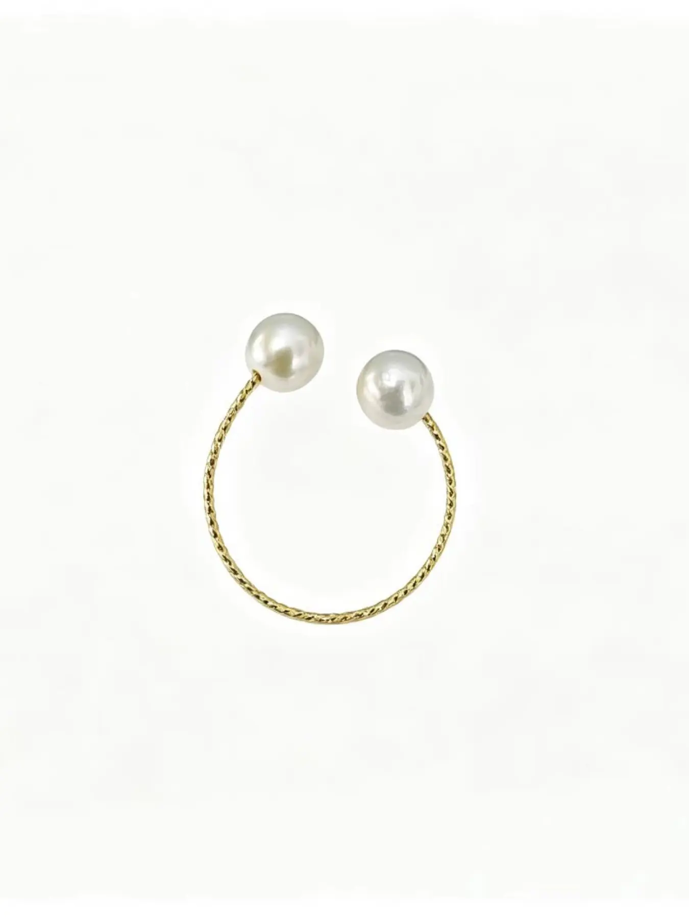 Natural Cultured Freshwater Pearl Baroque Ring, Adjustable Open Design, 6mm Pearl, Copper Chain, Metal Coating Setting Material