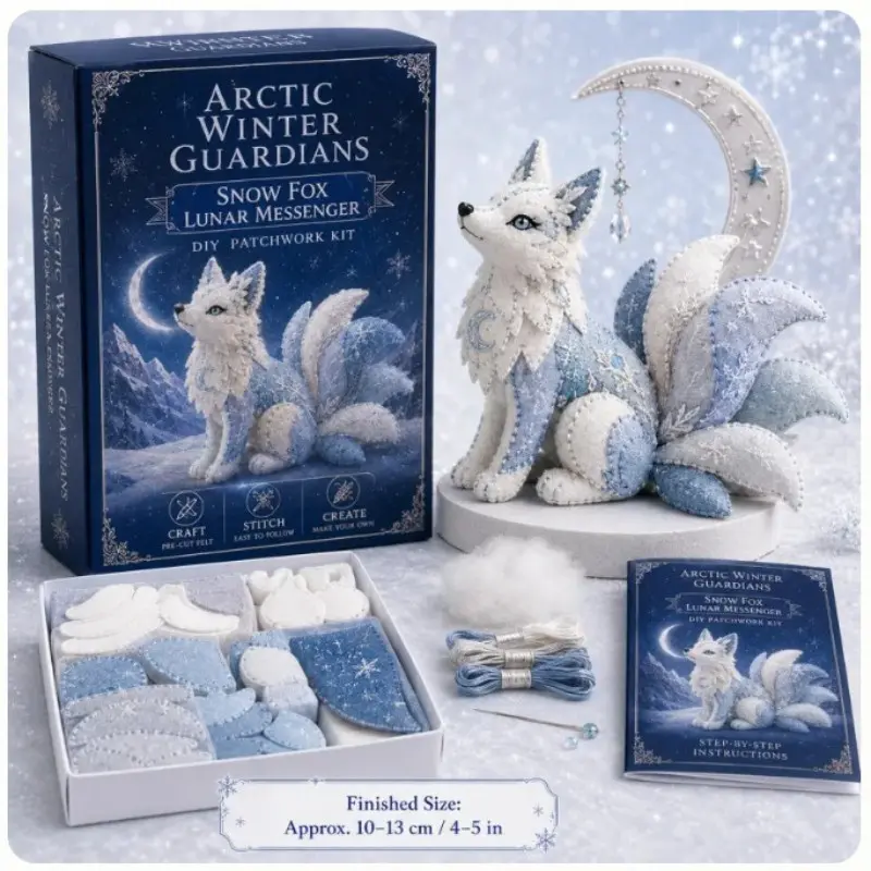 Portable Cute New Arctic Winter Guardians DIY Quilt Kit, Fun and Creative Patchwork Set, Perfect for Crafting Enthusiasts