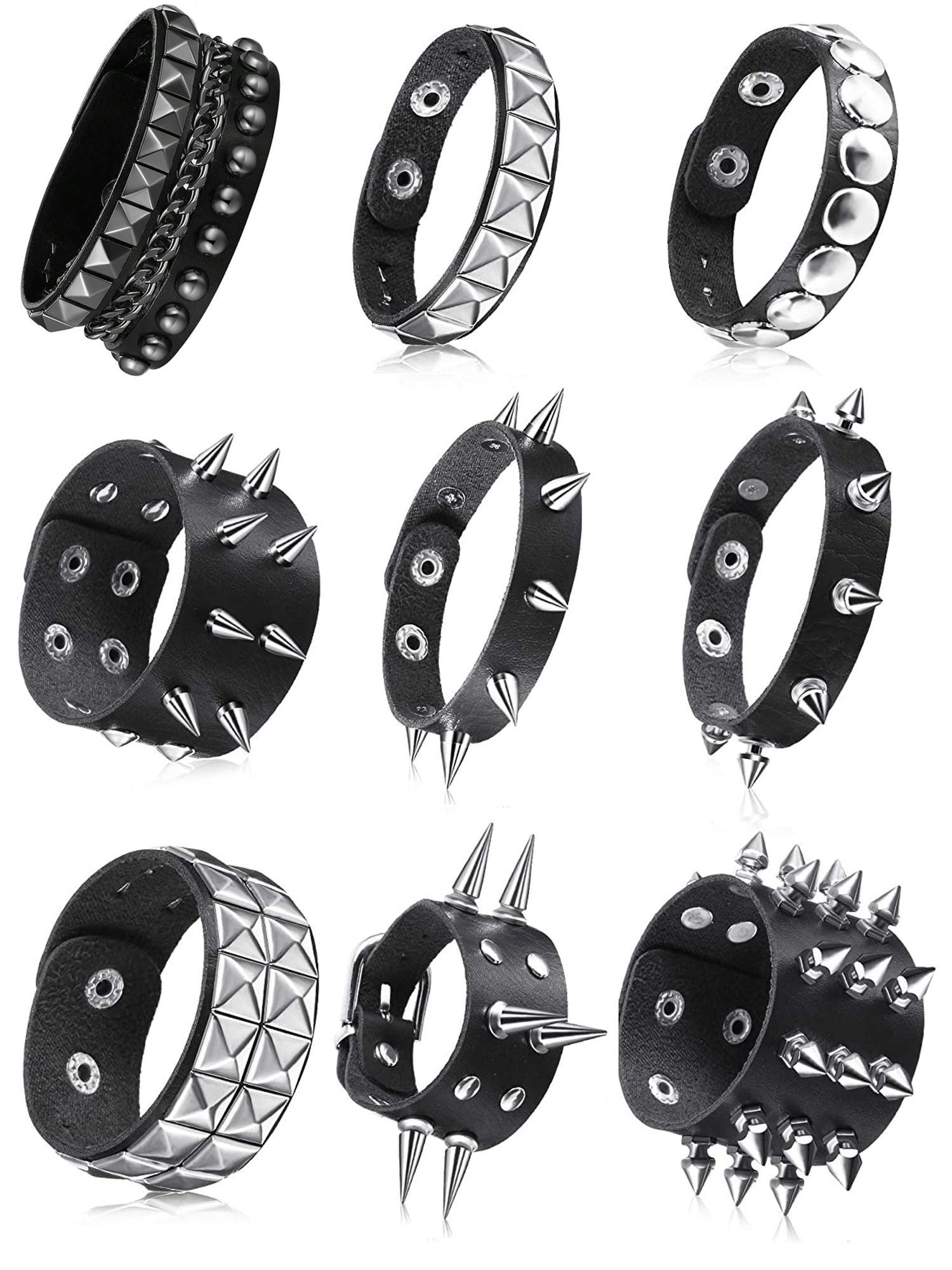 Punk Style Spiked Studded Decor Bracelet, Fashionable Leather Rivet Bracelet for Men & Women, Trendy All-match & Exquisite Jewelry for Birthday Gift, Trendy Fashionable Accessories