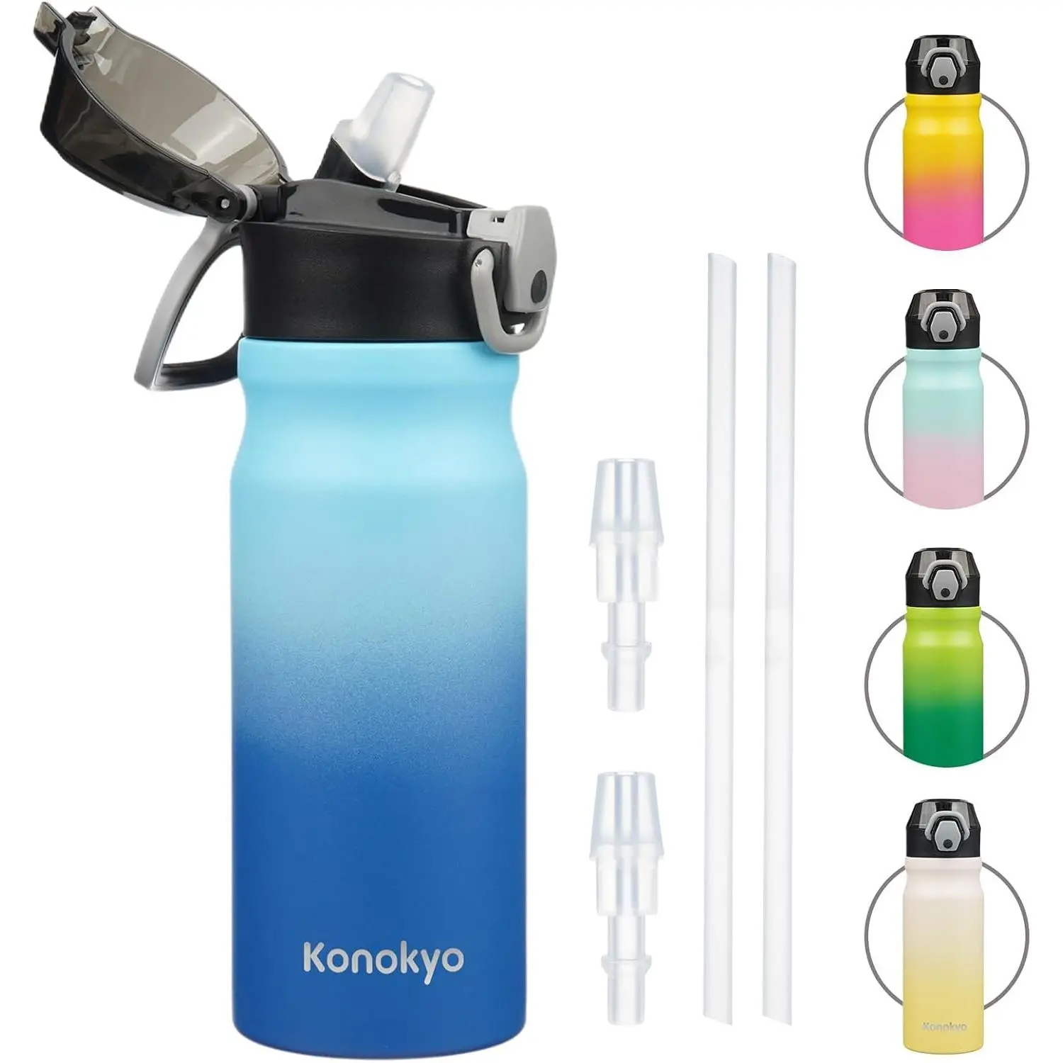 18 oz Insulated Stainless Steel Sports Water Bottle with Straw Lid | BPA-free, leak-proof reusable sports bottle with carry loop for gym, office, hiking, camping, travel & hydrationGift