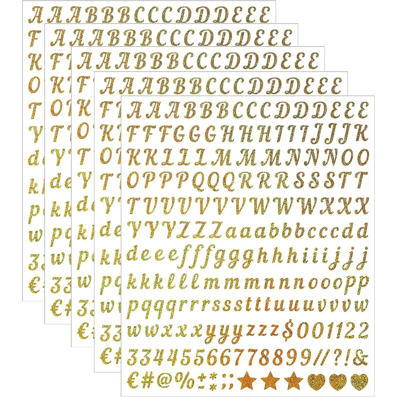 5 Sheets Letter Stickers, 440 Alphabet Sticker,1 inch Vinyl Self-Adhesive Sticker Letters,  Alphabets ABC Stickers, for DIY Mailbox House Numbers, Embellishments & Decorations()