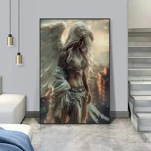 Vintage Angel Digital Oil Painting Church Beautiful Angel Paint By Numbers Devout Faith Painring Living Room Bedroom Home Decor
