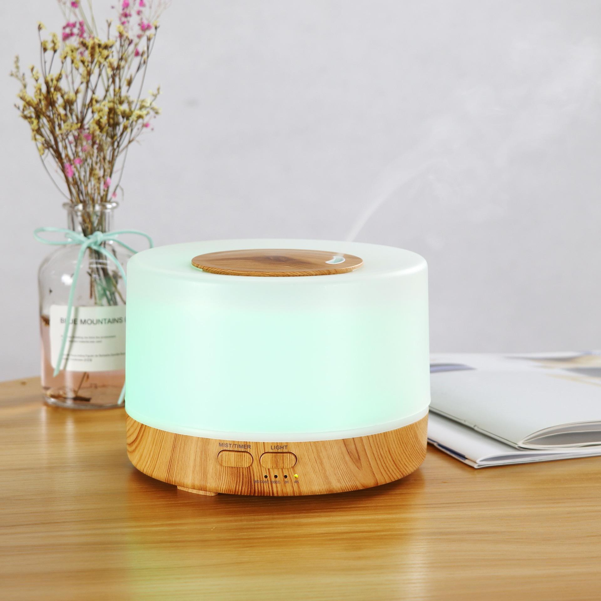 6 Essential Oils! 500ML Controlled Aroma Diffuser - 7 Color LED Humidifier for Large Rooms | Ultrasonic Quiet Operation air  purifier essential oil aroma diffuser d is ff user aroma diffuser humidifier aromatherapy oil wood grain design