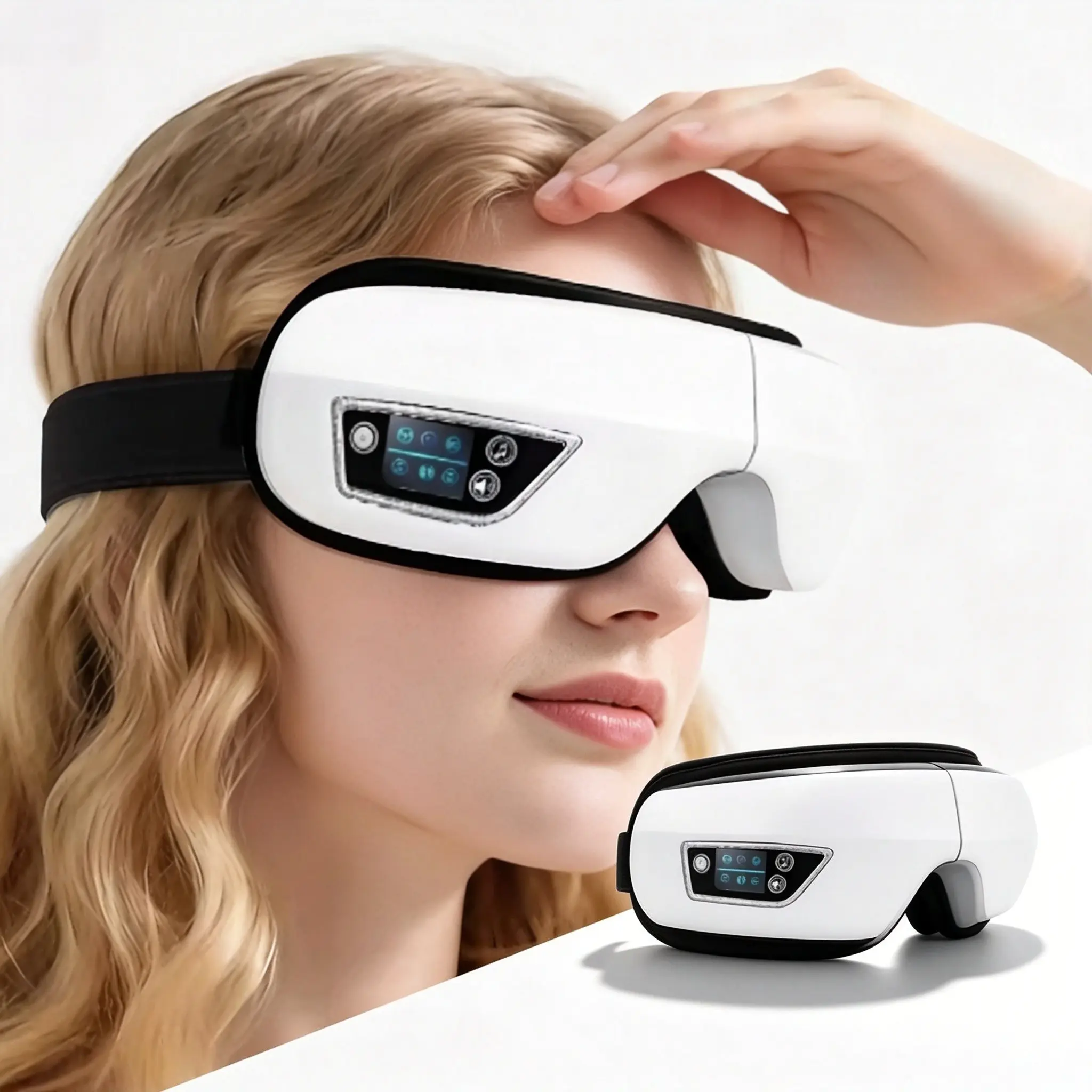 Smart Vibrating Eye Massager, Constant Temperature Heat Compress, Bluetooth-compatible Music Eye Massage Sleep Mask, Relieves Fatigue