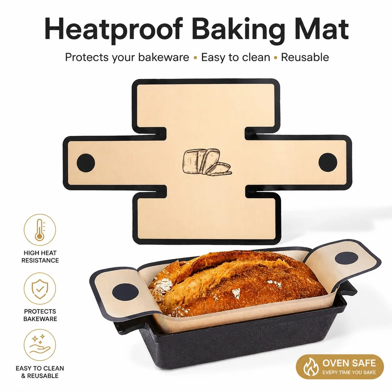 High-Temperature Silicone Mat, Non-Stick Baking Pad, Large Surface Area, Ideal for Family Batch Baking, Food-Grade Safe, Perfect for Holidays