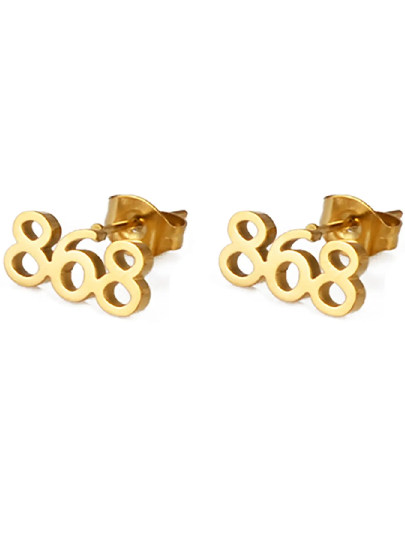 1Pair 1.2CM Digital Area Code Stud Earrings Jewelry Trinidad Tobago 868 Grenada 473 Montserrat 664 Mayotte 262 for Women