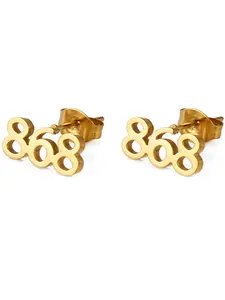 1Pair 1.2CM Digital Area Code Stud Earrings Jewelry Trinidad Tobago 868 Grenada 473 Montserrat 664 Mayotte 262 for Women
