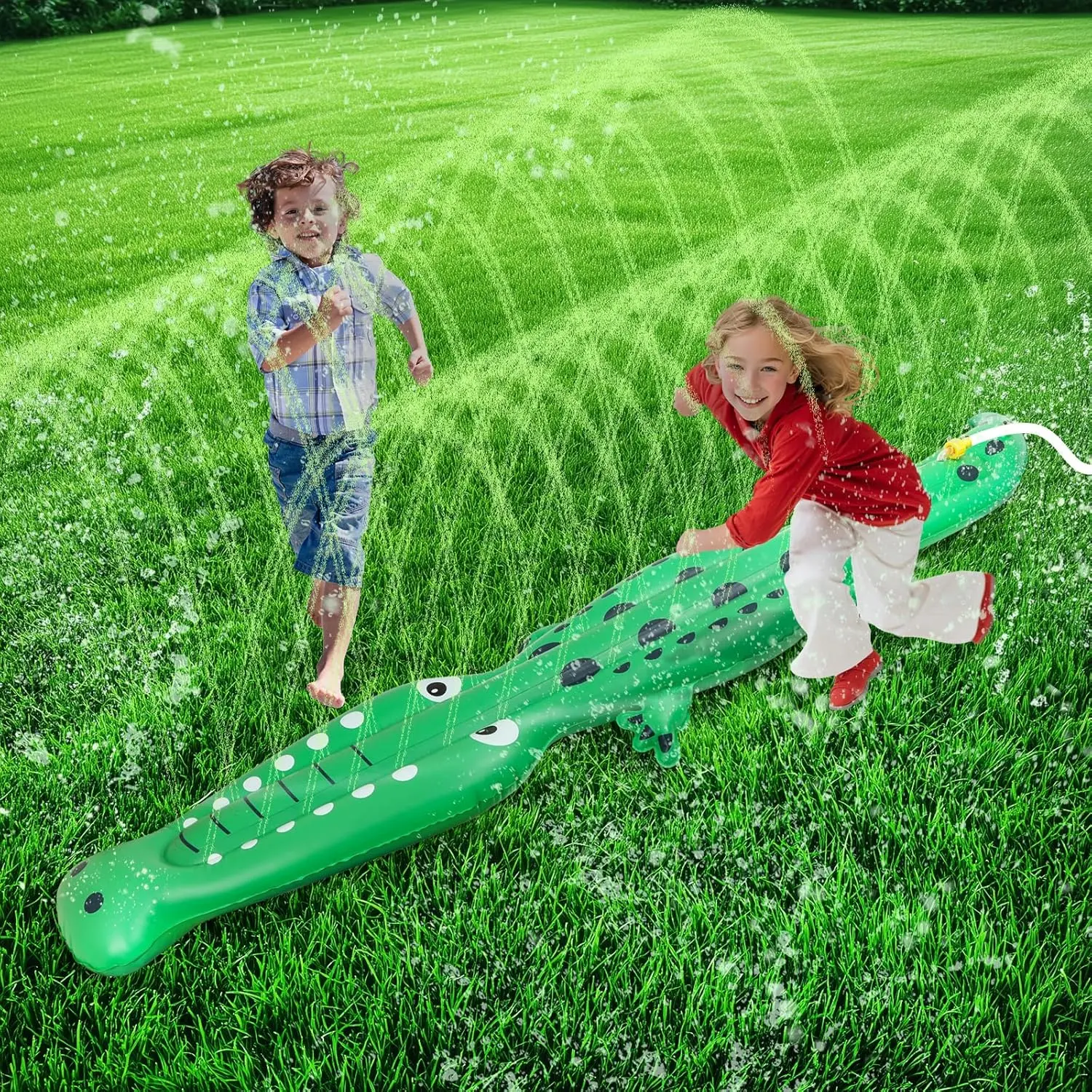 Water Sprinkler for Kids,Large Crocodile Inflatable Sprinkler, Kids Sprinklers for Yard,Outdoor Water Toys Spray Summer Water Play for Boys Girls Dogs Backyardfidget toys