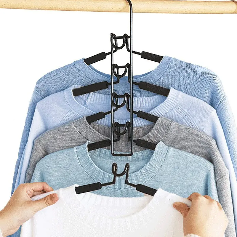 1/2/4pcs Five-In-One Multi-Functional Clothes Hanger, Foldable Magic Hanger for Closet Storage, Hang Coats, Suits, T-Shirts, Pants, Durable and Practical, Multifunctional Hanger